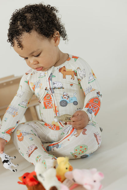 Farmstead Long Sleeve Zippy Bamboo Pajama