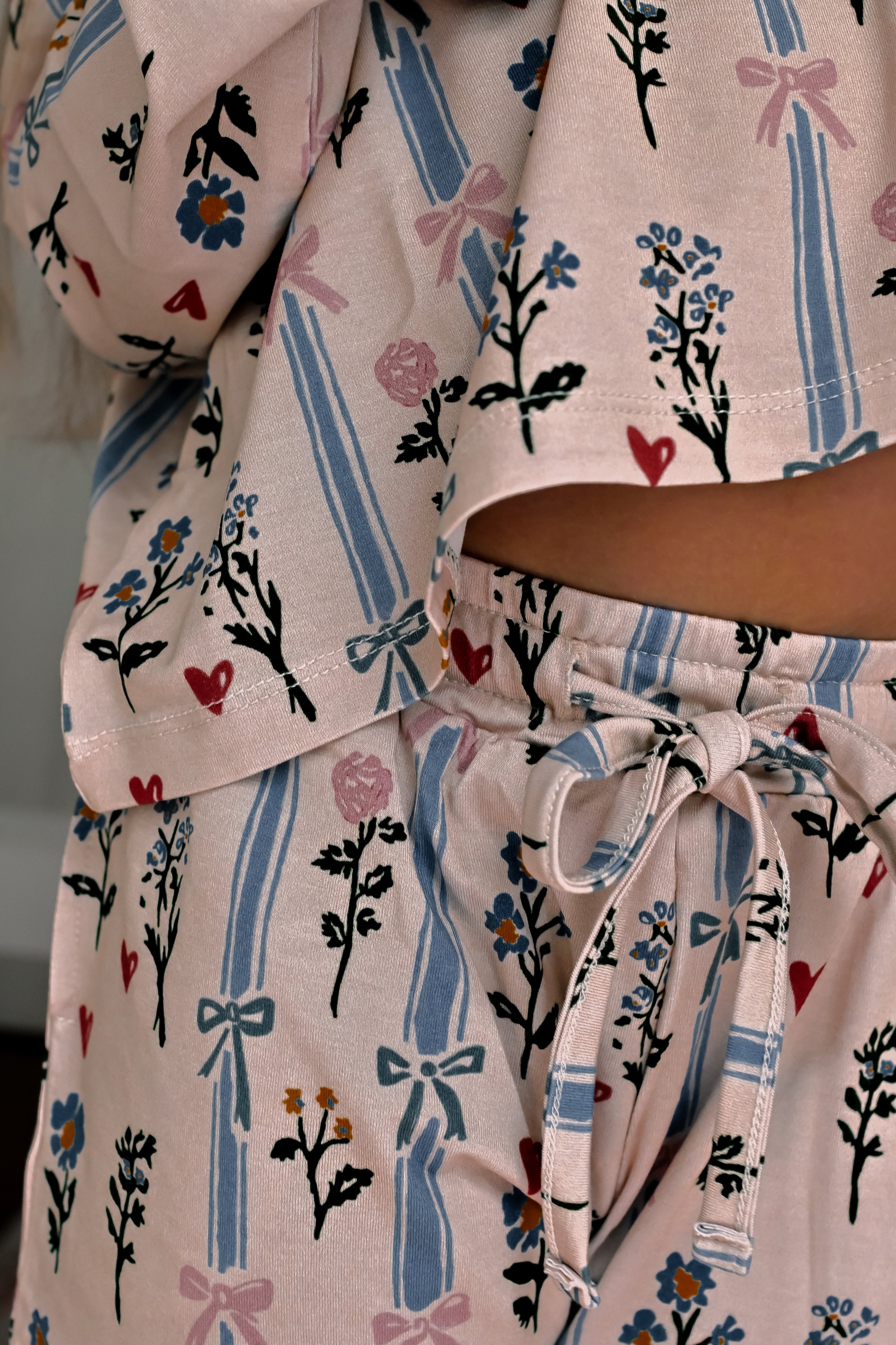 Bows &amp; Petals Girls Bamboo Daywear Set