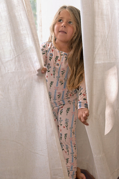 Bows &amp; Petals Long Sleeve Bamboo Pajama Set