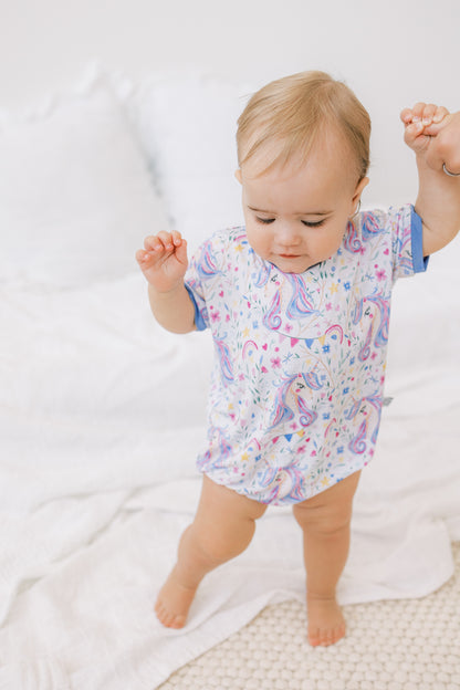 Pink Stardust - Short Sleeve Romper - GettCozy