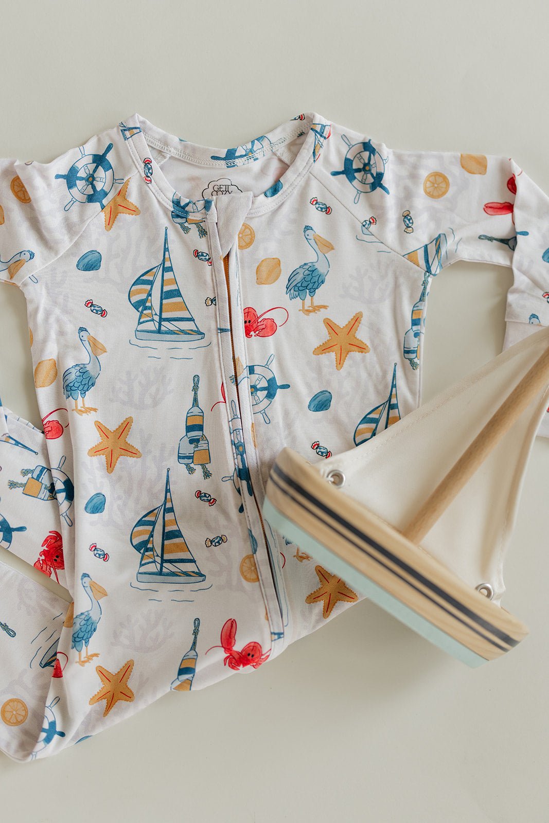 Shore Side Long Sleeve Bamboo Zippy - GettCozy